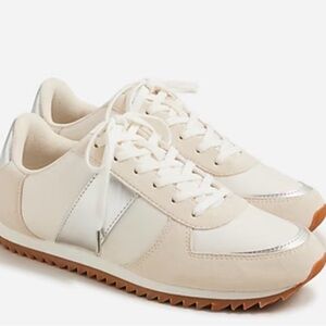 J.Crew - sneaker trainers in metallic colorblock - Metallic Silver - Size 9.5